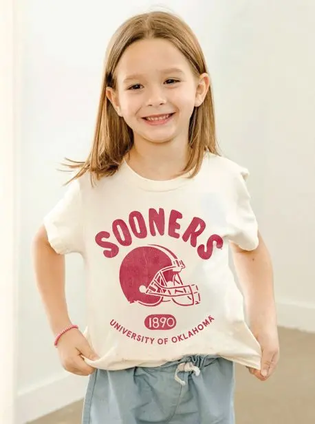 Children's Ou Sooners Varsity Stamp Natural Tee 1