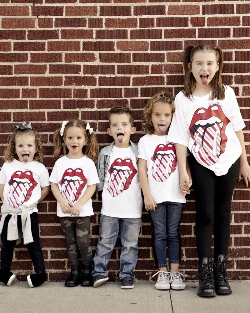 Children's Rolling Stones Candy Cane Lick White Tee 1