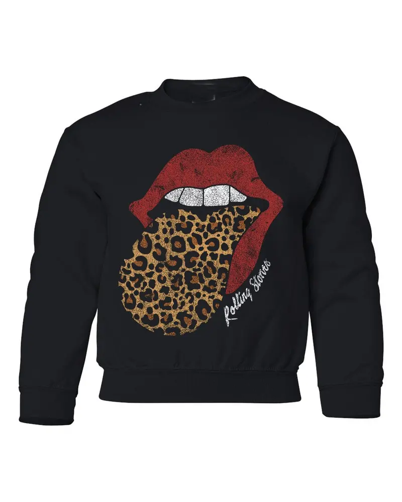 Children's Rolling Stones Leopard Lick Black Sweatshirt 1