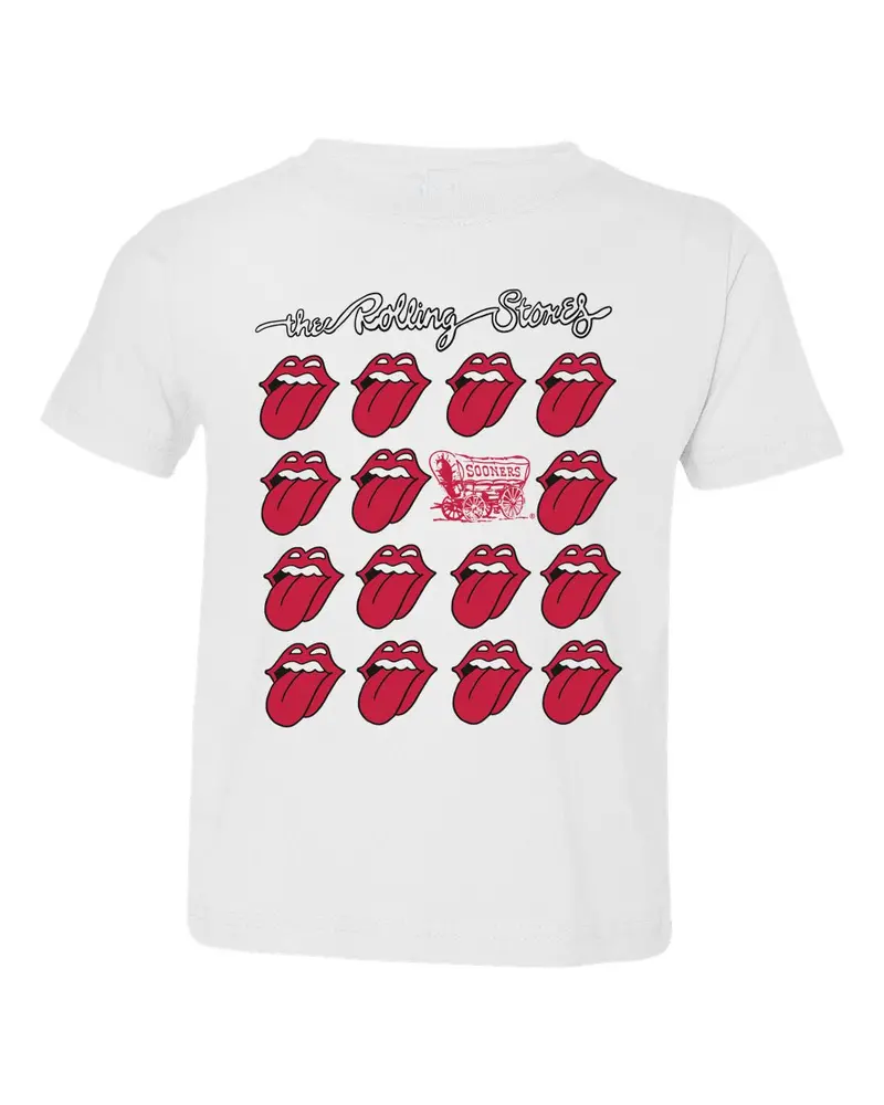 Children's Rolling Stones Ou Sooners Multi Lick White Tee 1