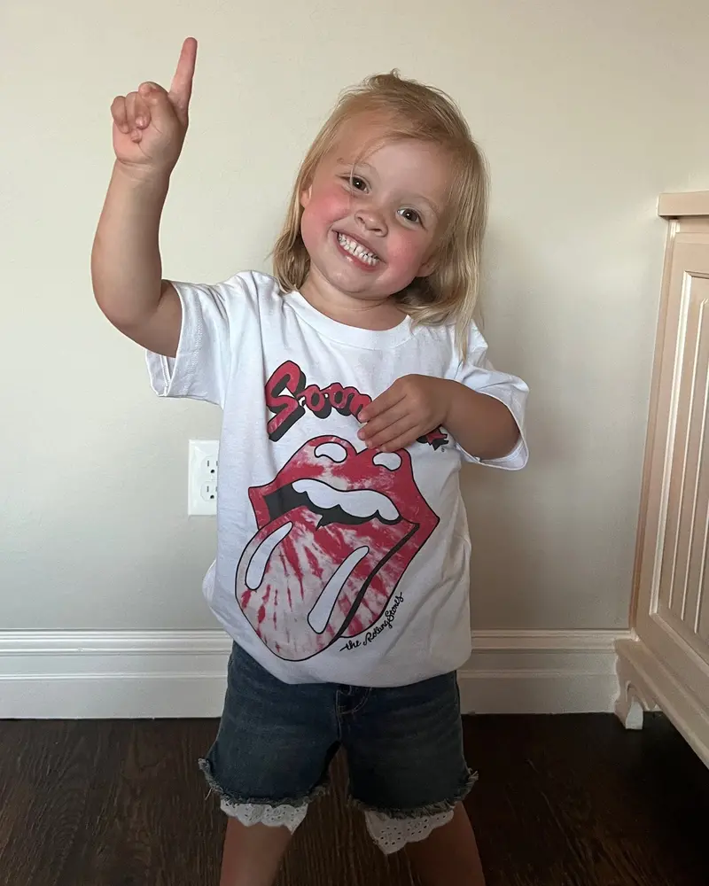 Children's Rolling Stones Sooners Tie Dye Lick White Tee 1