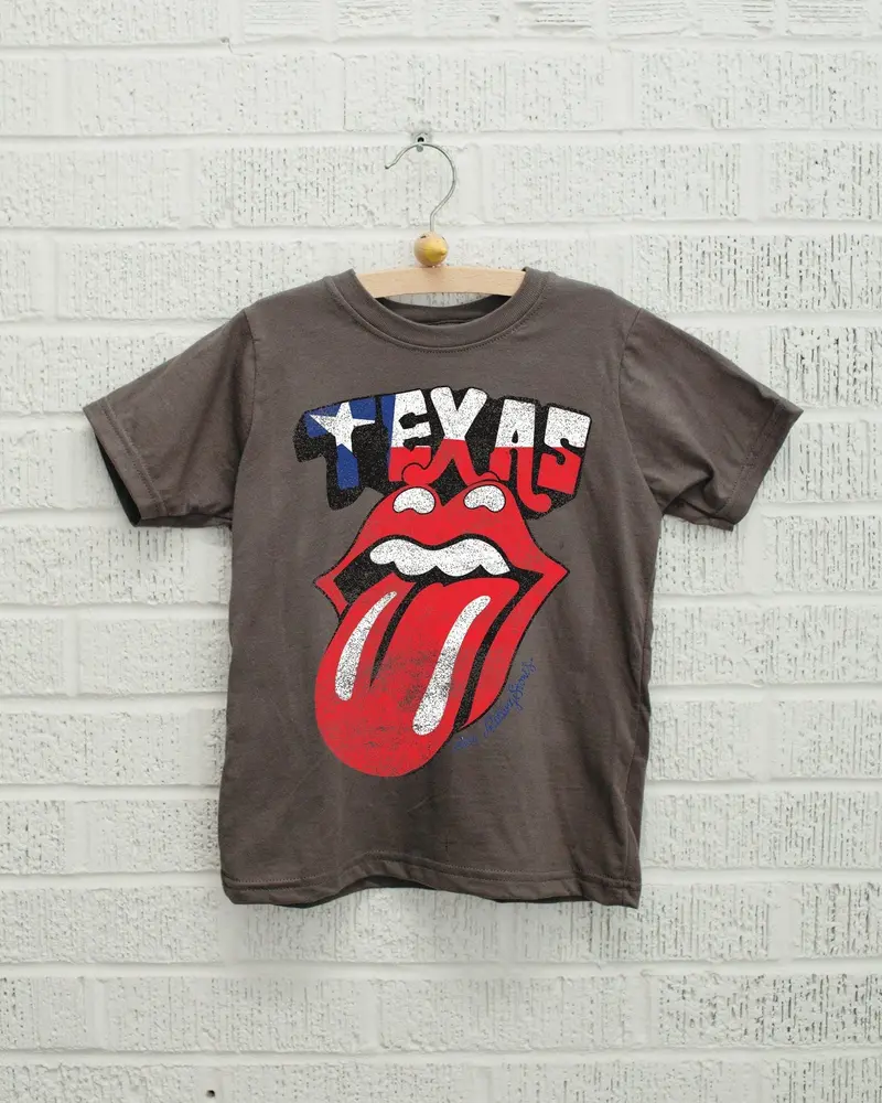 Children's Rolling Stones Texas Flag Rocker Off Black Tee 1