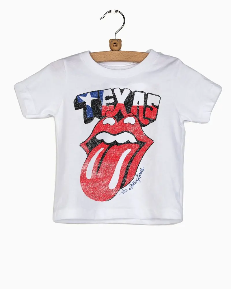 Children's Rolling Stones Texas Flag Rocker White Tee 1