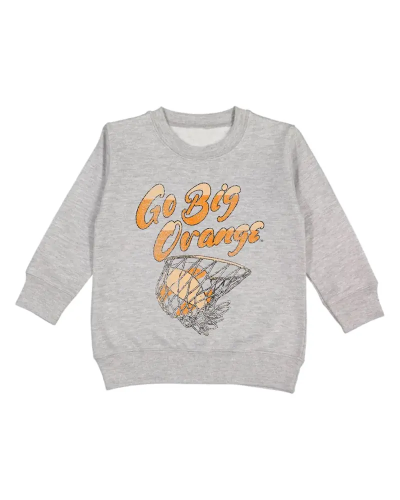 Children's Tennessee Go Big Orange Basketball Candy Gray Sweatshirt 1