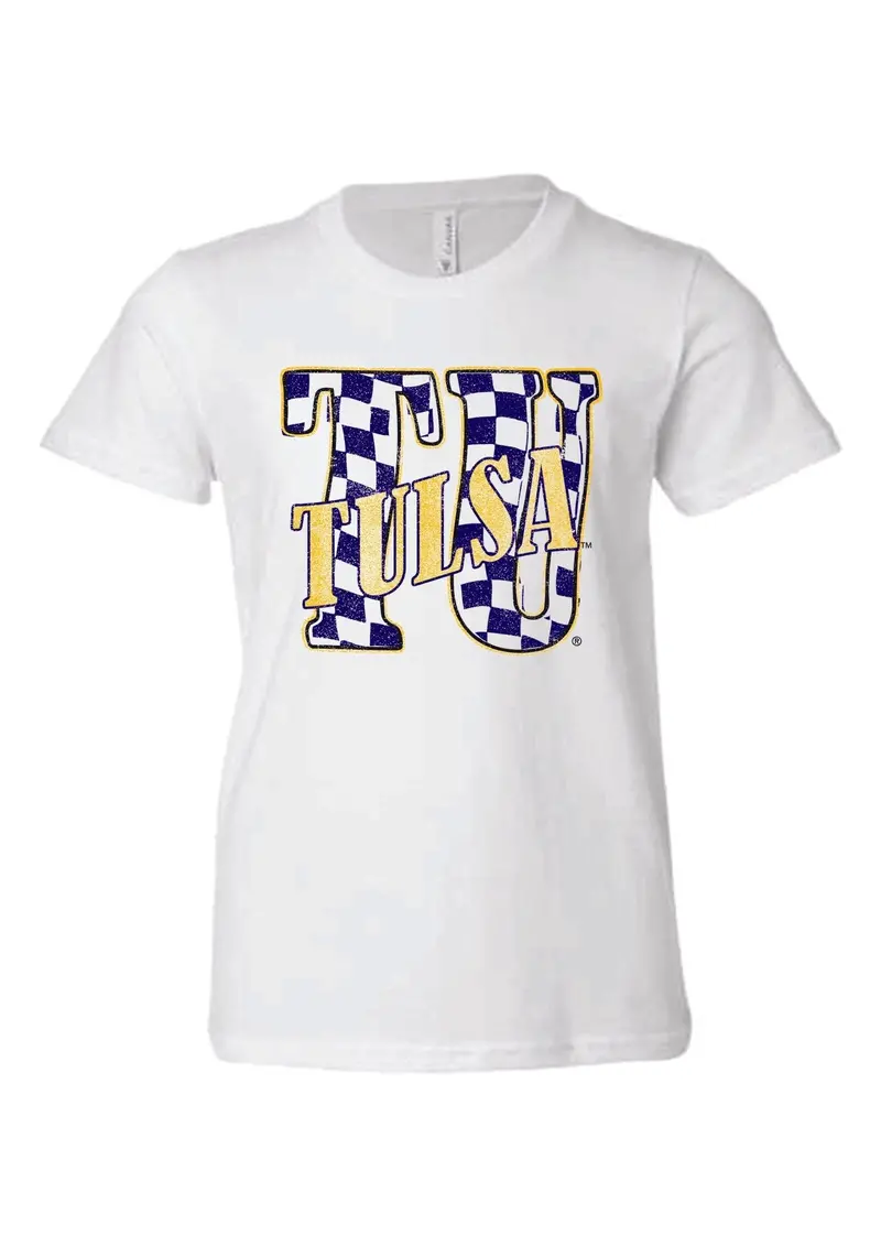 Children's Tu Twisted Check White Tee 1