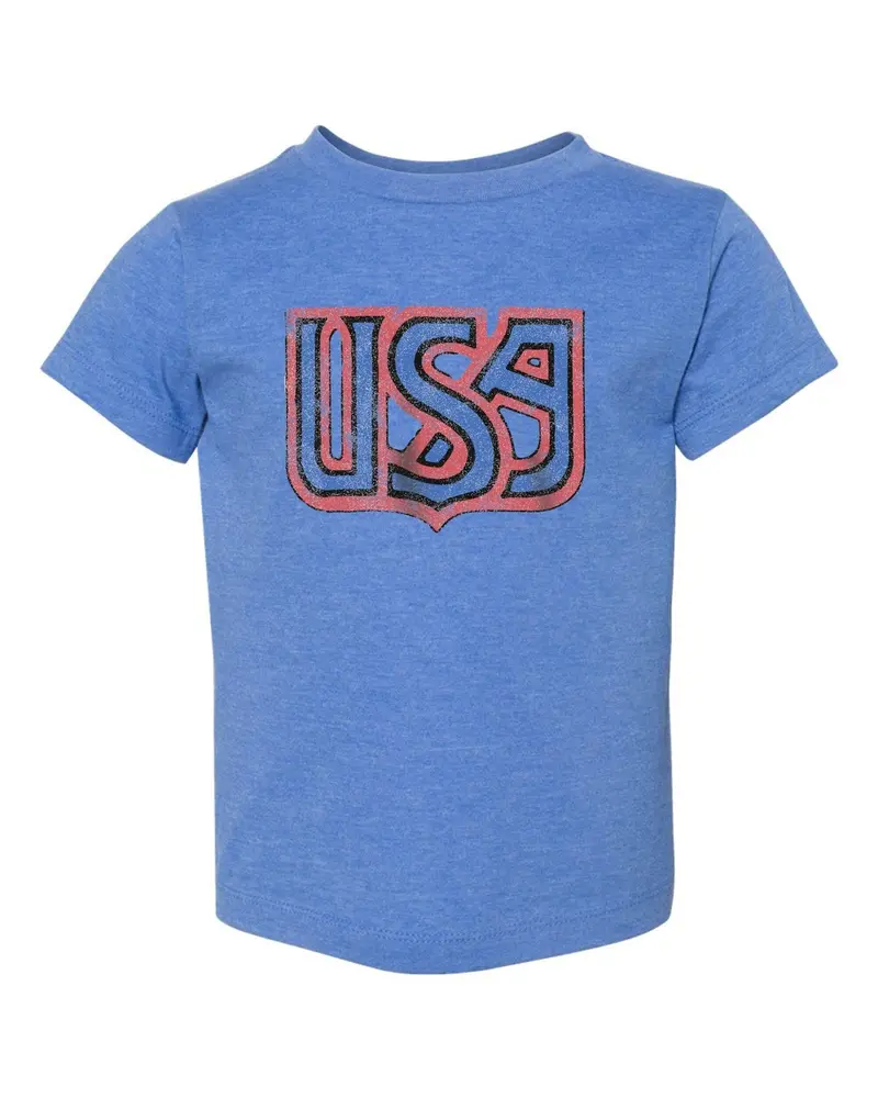 Children's Usa Monogram Blue Tee 1