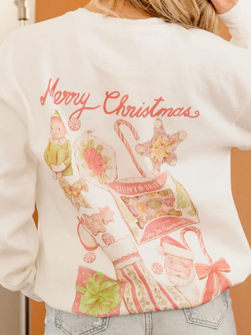 Christmas Memorabilia White Sweatshirt 1