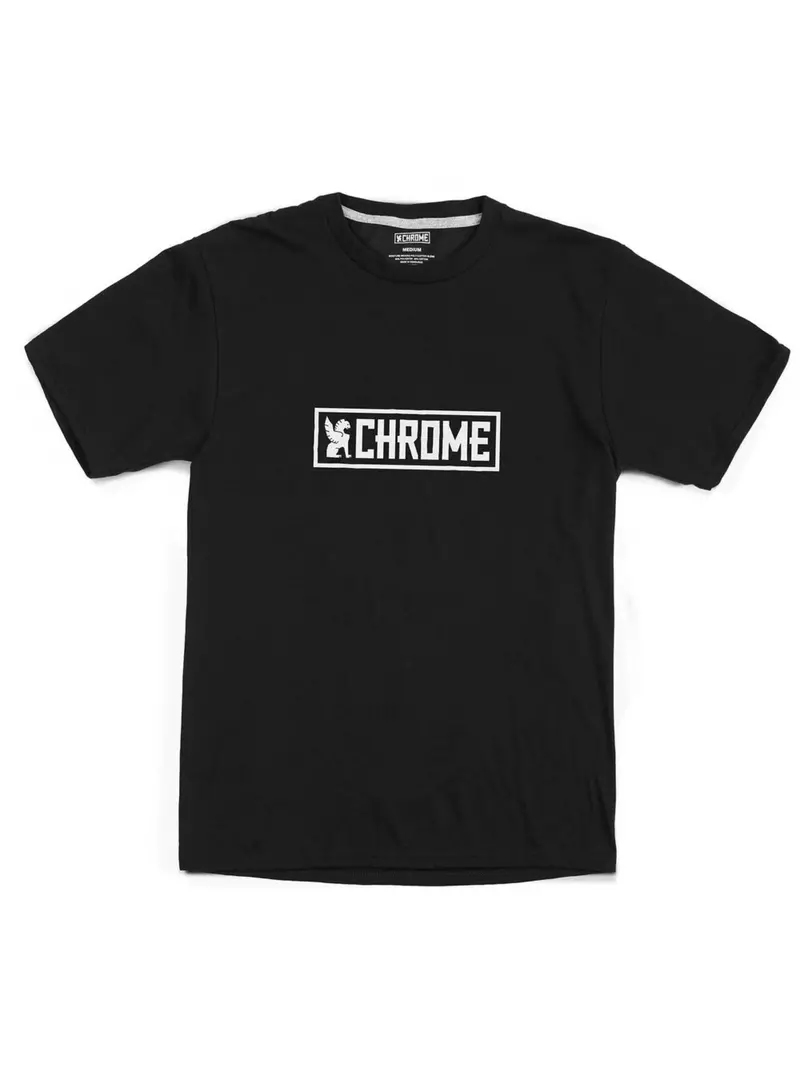 Chrome Industries Horizontal Border Logo Tee Black White 1