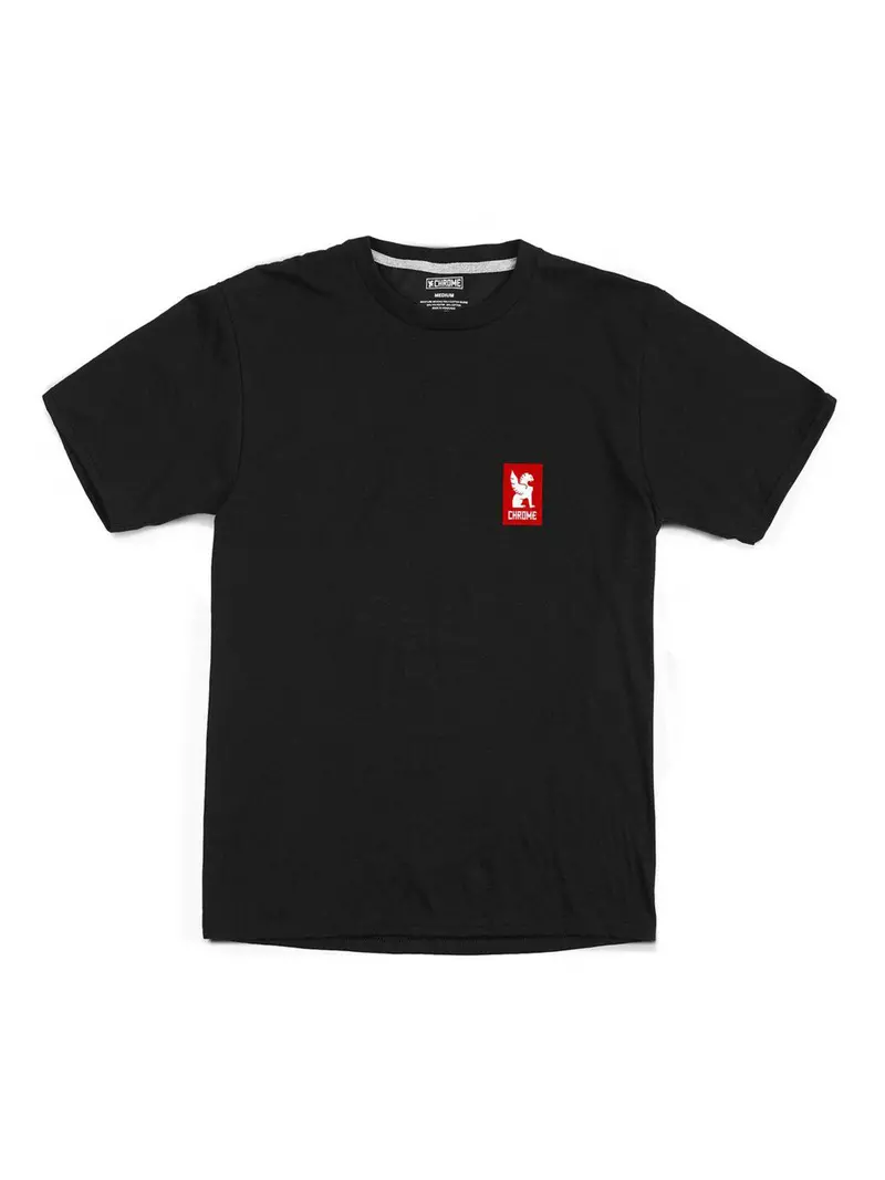 Chrome Industries Vertical Logo Tee Black Red 1