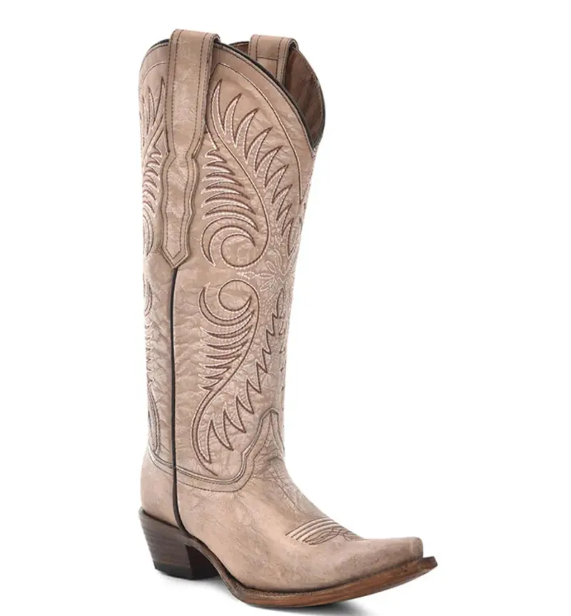 Circle G Women's Embroidery Sand Snip-Toe Cowboy Boot 1