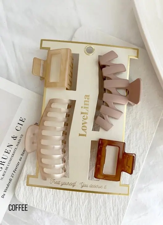 Coffee Hair Clip Set 1