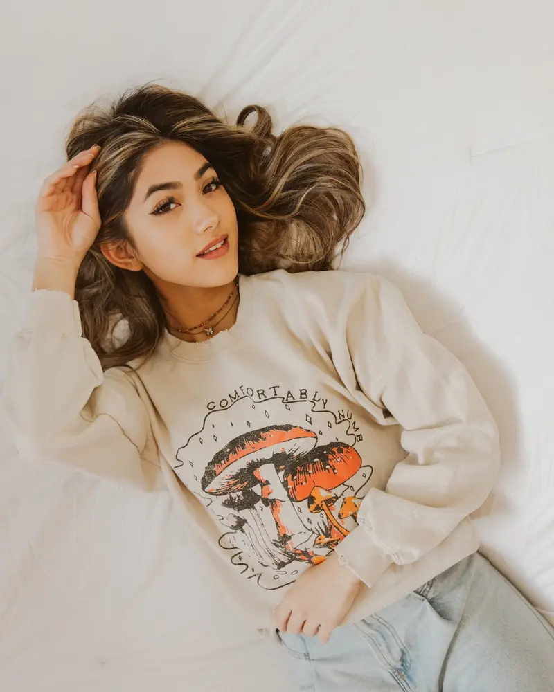 Comfortably Numb Sand Thrifted Sweatshirt 1