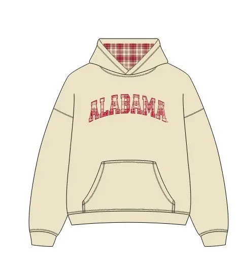 *Coming Soon* Alabama Crimson Tide Varsity Plaid Off White Hoodie 1