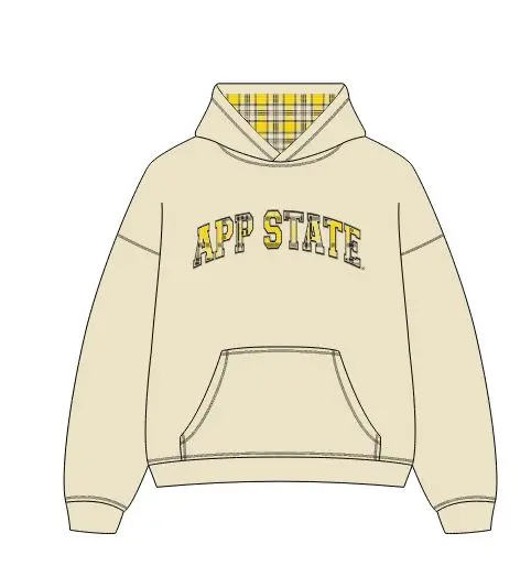 *Coming Soon* App State Mountaineers Varsity Plaid Off White Hoodie 1