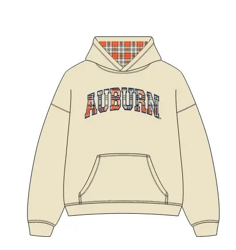 *Coming Soon* Auburn Tigers Varsity Plaid Off White Hoodie 1