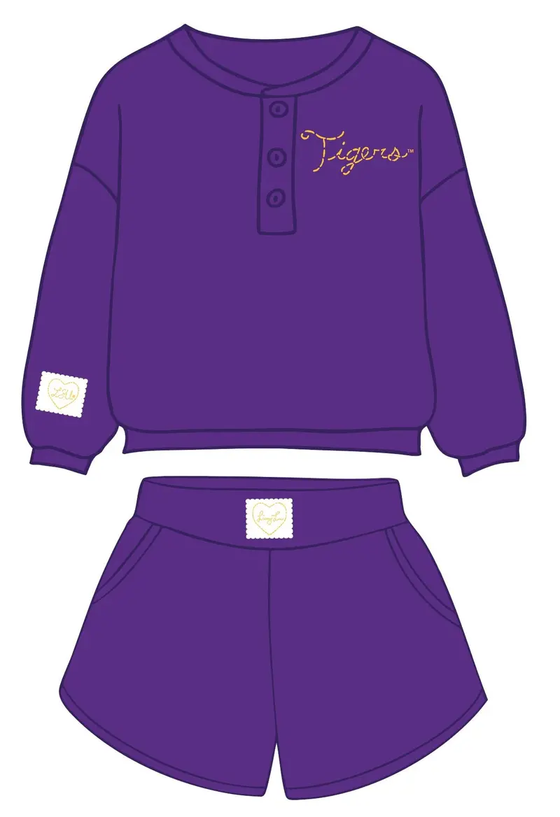 *Coming Soon* Lsu Tigers Stitched Purple Signature Waffle Top 1