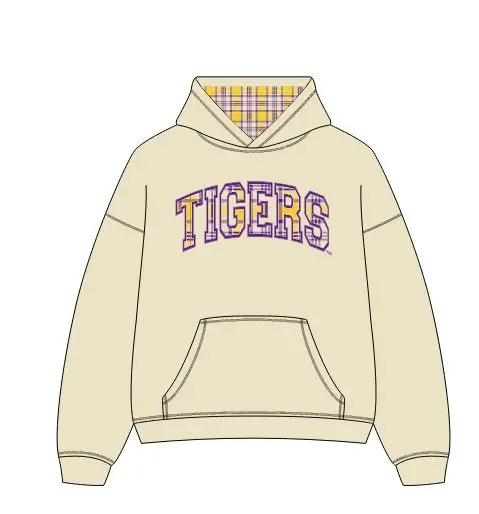 *Coming Soon* Lsu Tigers Varsity Plaid Off White Hoodie 1