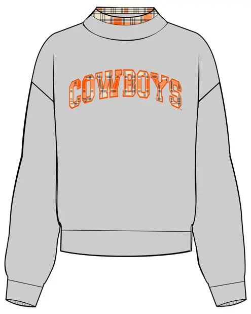 *Coming Soon* Osu Cowboys Varsity Plaid Mock Neck Sweatshirt 1
