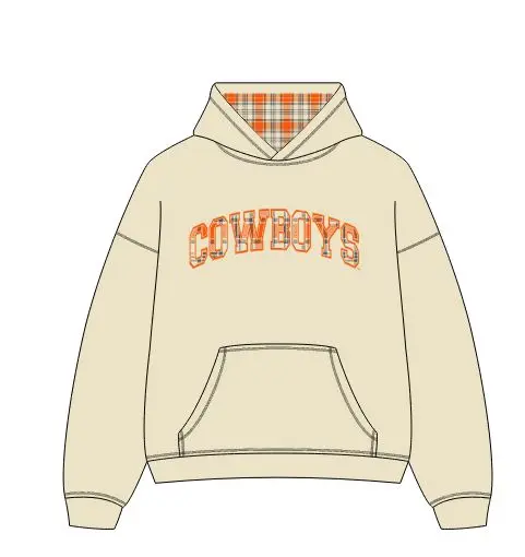 *Coming Soon* Osu Cowboys Varsity Plaid Off White Hoodie 1
