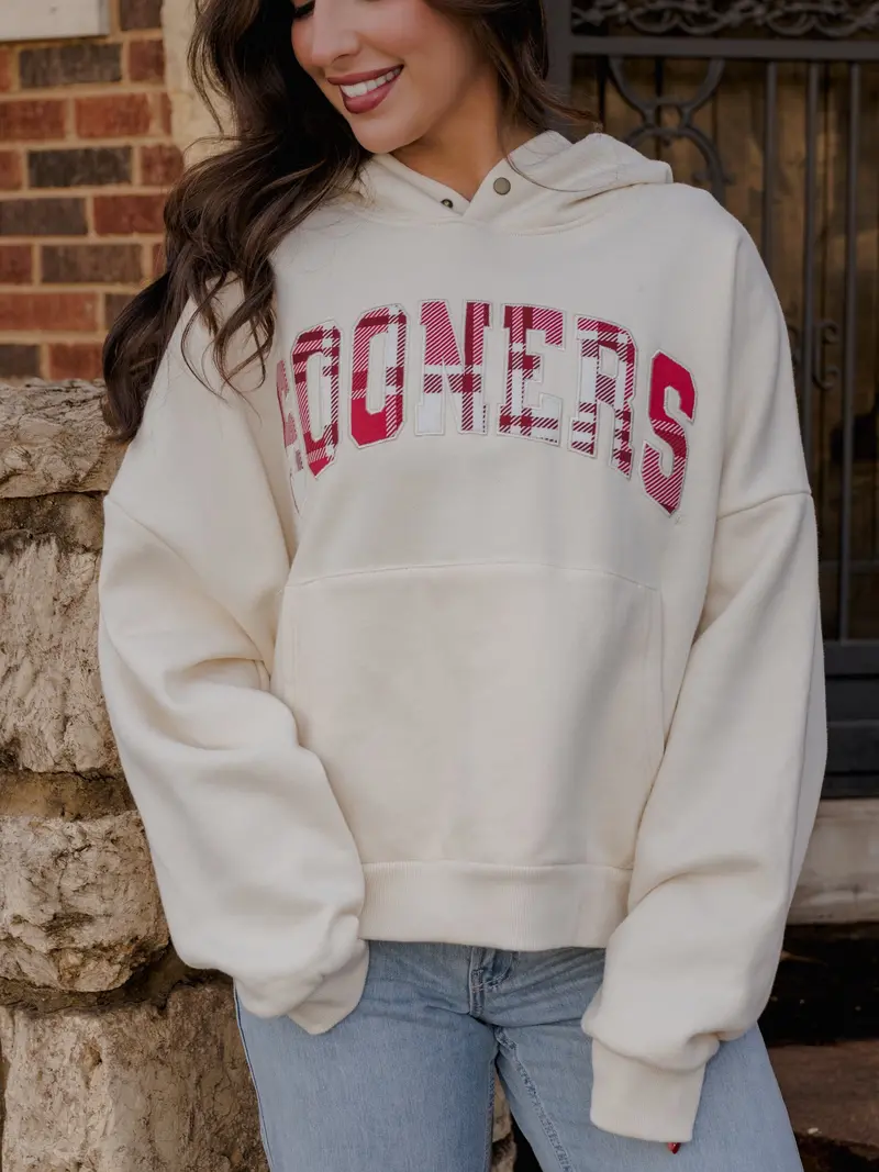 *Coming Soon* Ou Sooners Varsity Plaid Off White Hoodie 1