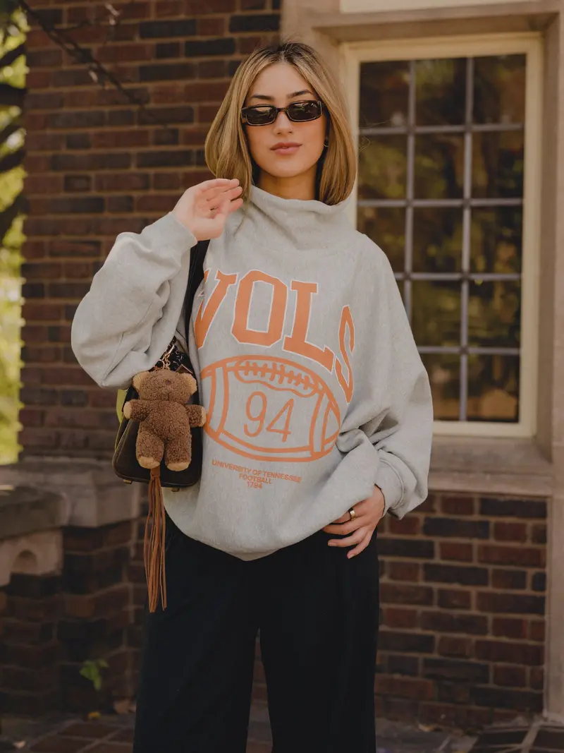 *Coming Soon* Tennessee Vols Campus Classic Gray Roll Neck Sweatshirt 1