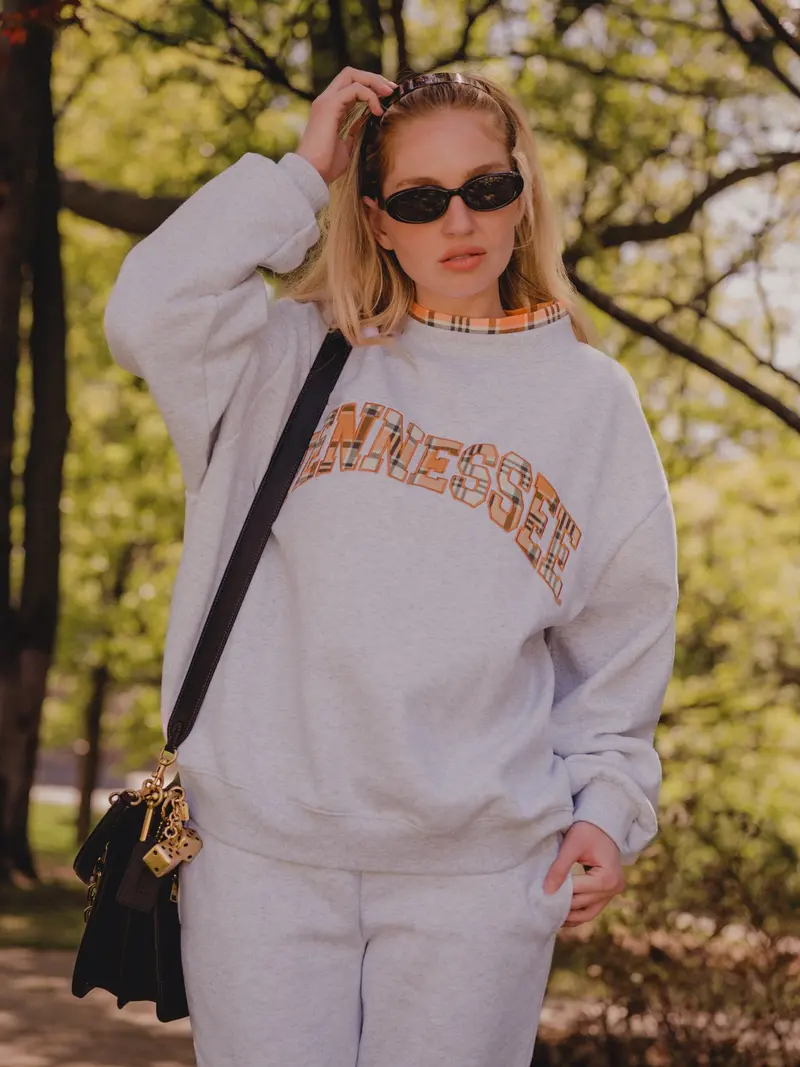*Coming Soon* Tennessee Vols Varsity Plaid Mock Neck Sweatshirt 1