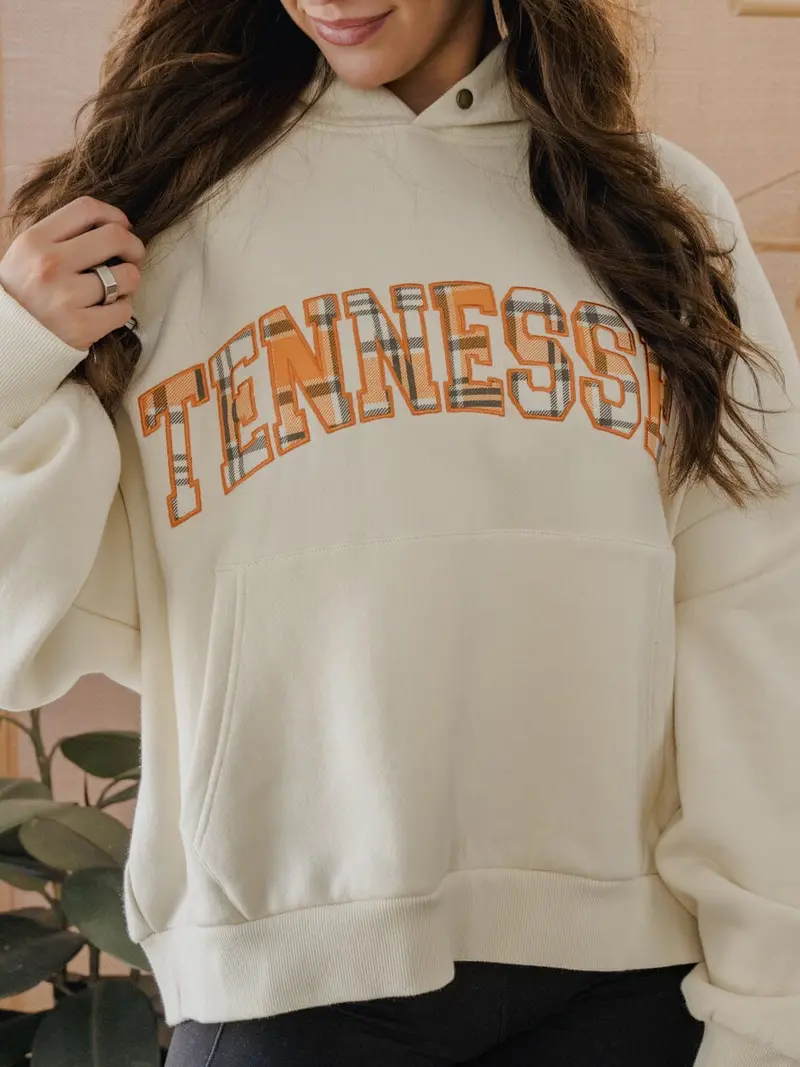 *Coming Soon* Tennessee Vols Varsity Plaid Off White Hoodie 1
