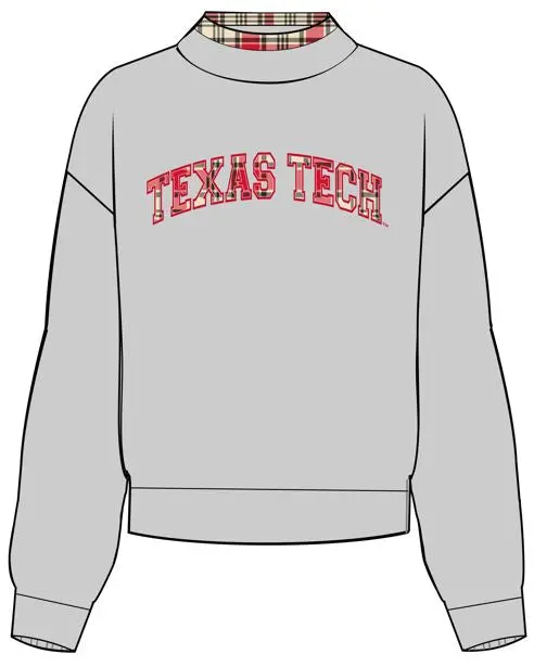 *Coming Soon* Texas Tech Varsity Plaid Mock Neck Sweatshirt 1
