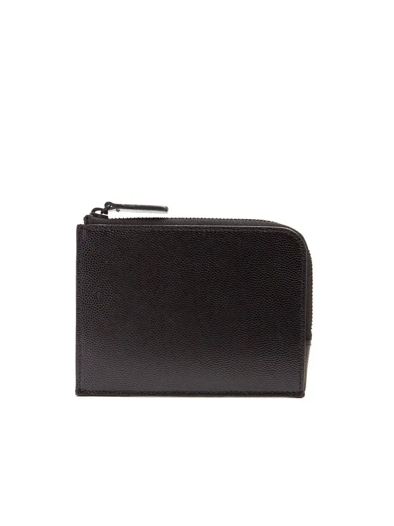 Common Projects Zip Around Pebbled Leather Wallet Black 1