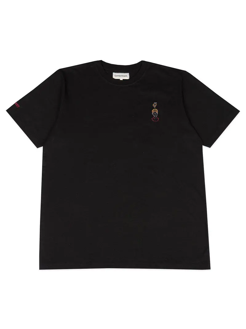 Contentment. Eureka Embroidery T-Shirt Black 1