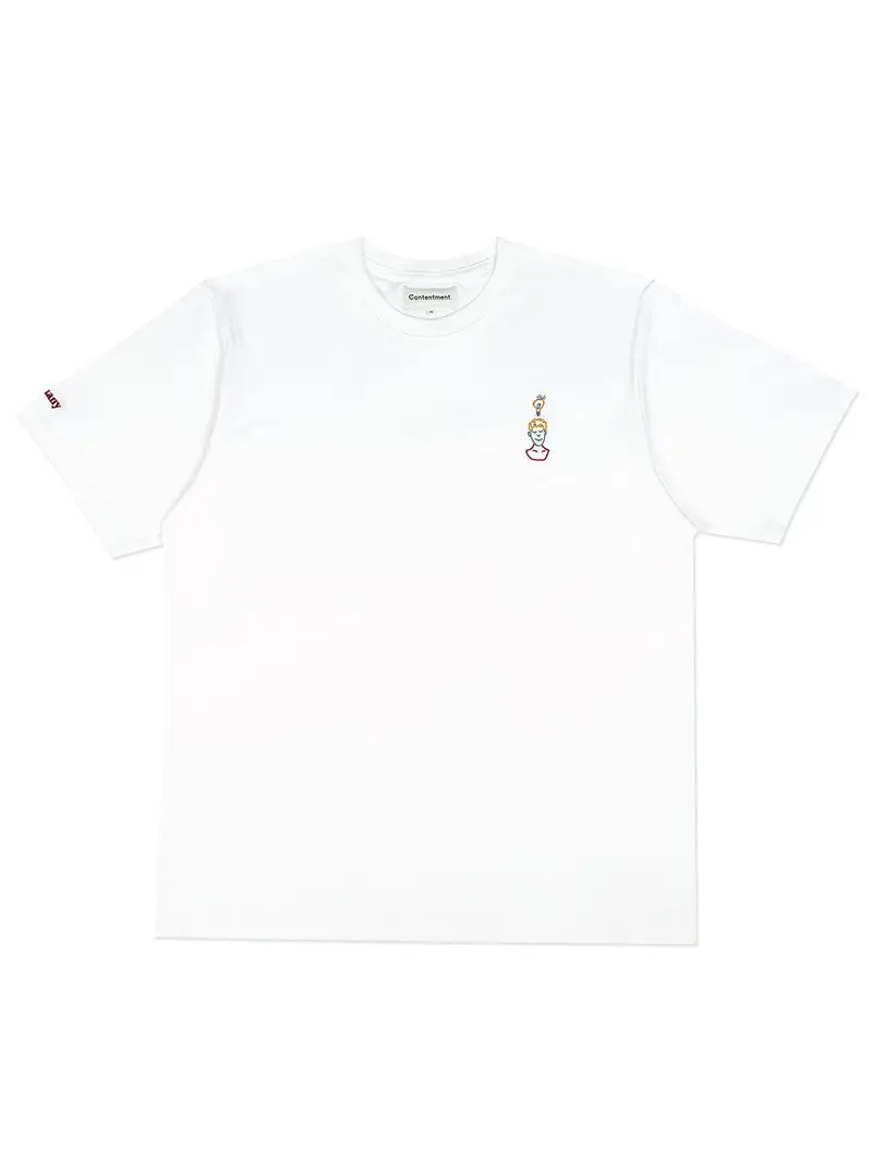 Contentment. Eureka Embroidery T-Shirt White 1