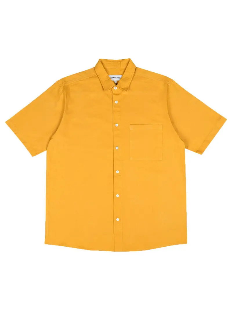 Contentment. Joy Mustard Linen Shirt 1