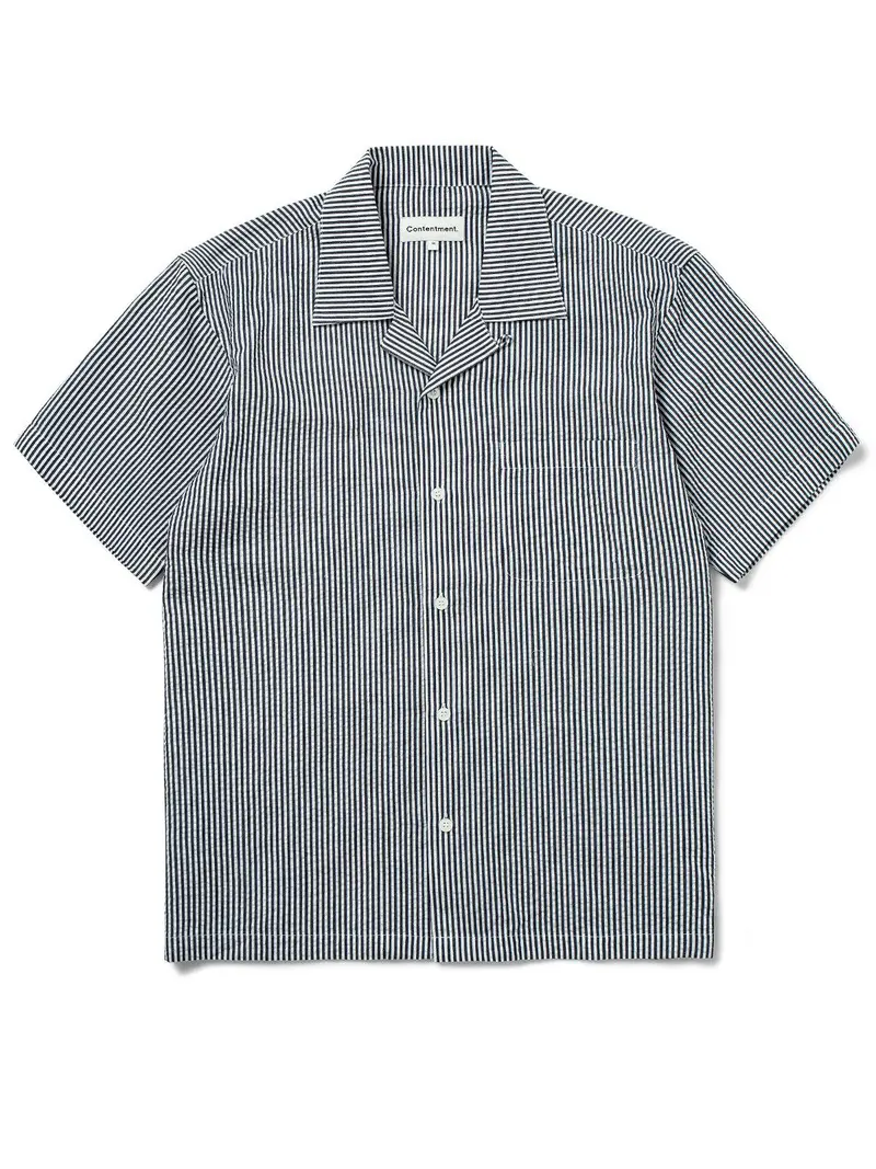 Contentment. Relaxed Seersucker Grey Shirt 1