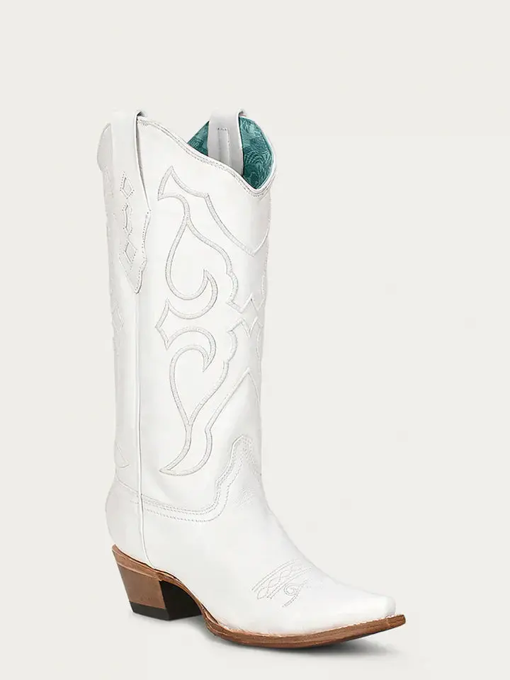 Corral Women's White On White Embroidery Boot 1
