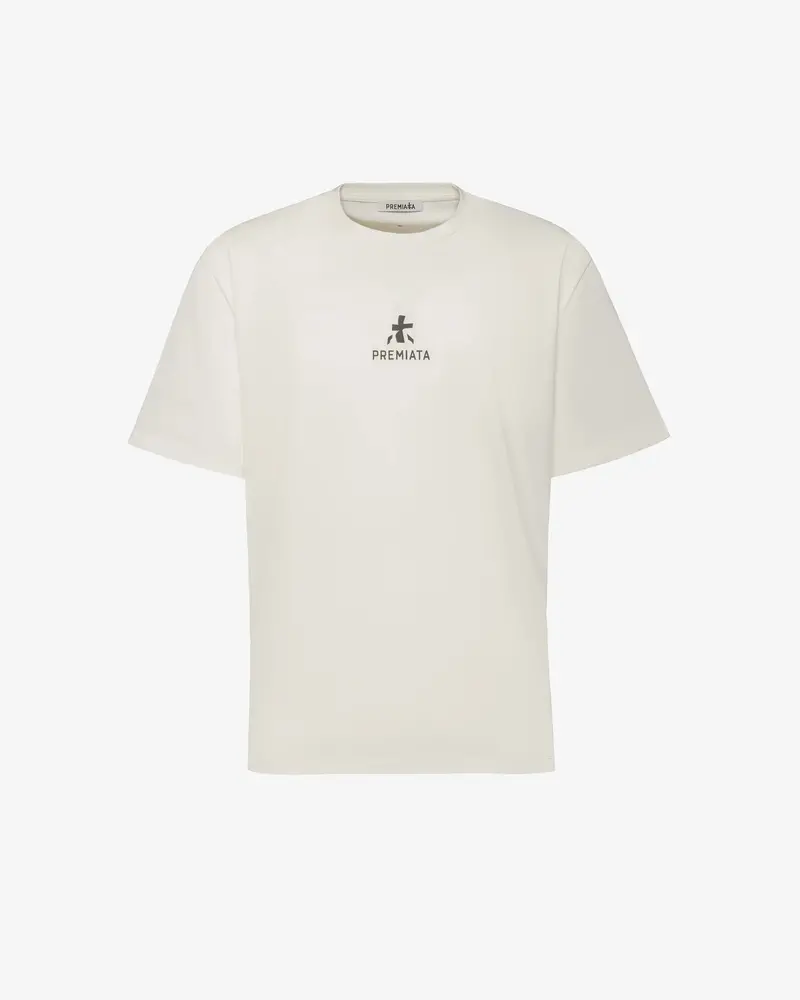 Cotton T-Shirt With Bonded Details And Hot Finish White 1
