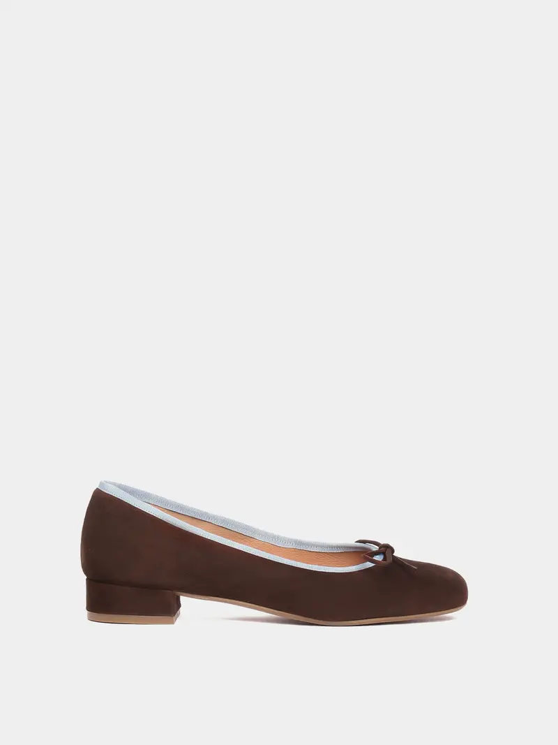 Covelo Brown Suede Ballerina 1