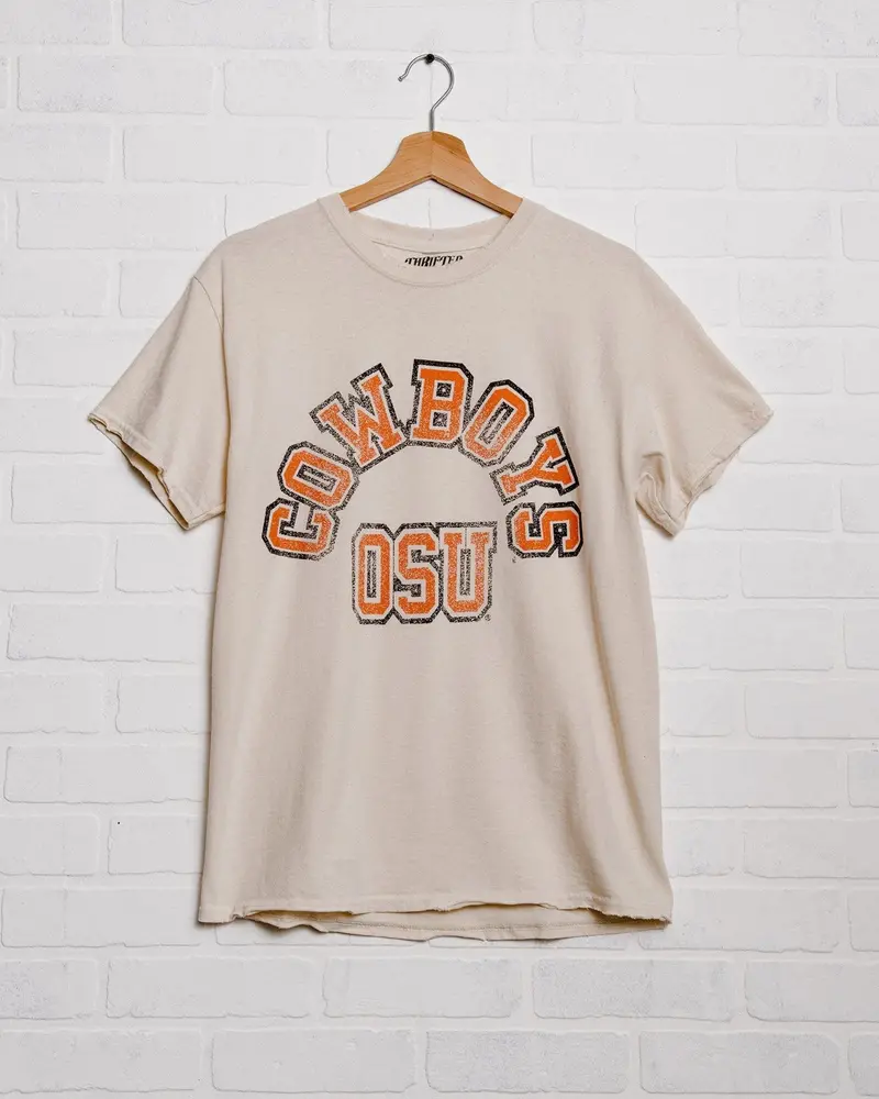 Cowboys Mega Arch Off White Thrifted Tee 1