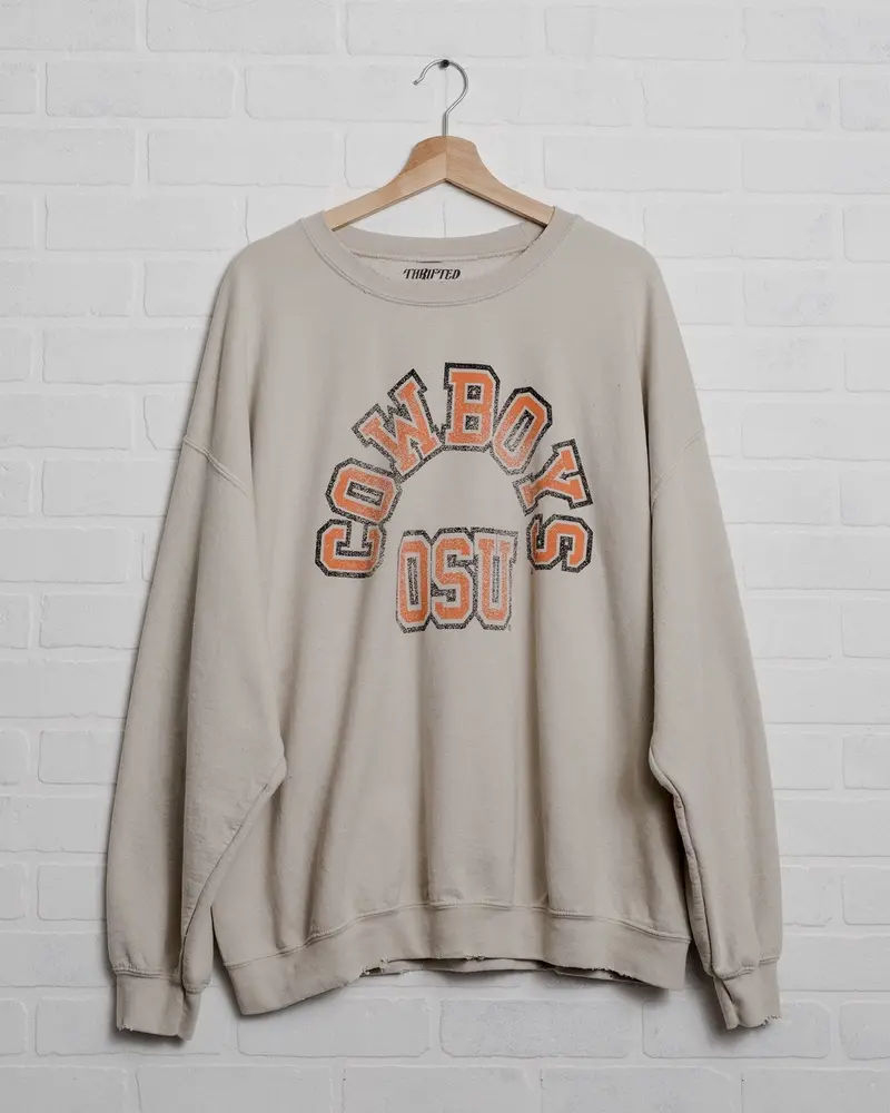 Cowboys Mega Arch Sand Thrifted Sweatshirt 1
