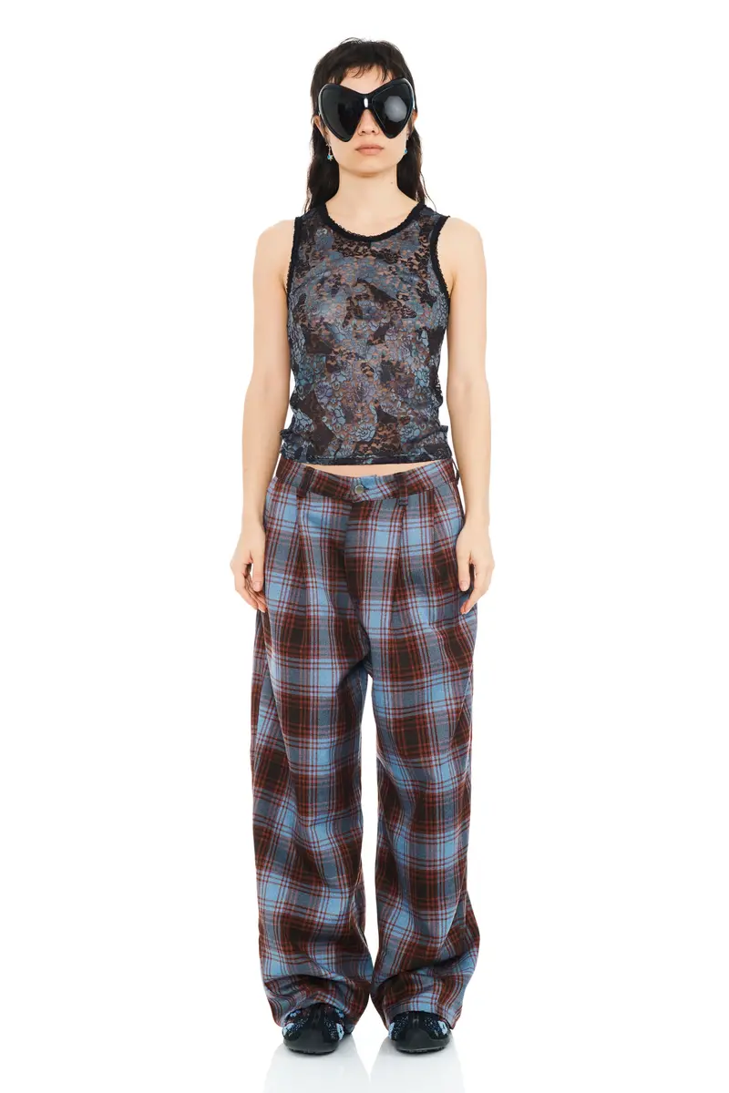 Cranberry Sky Plaid Catchfly Pant 1