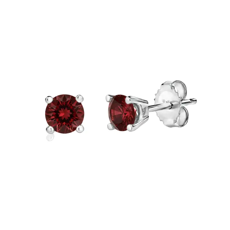 Crimson Ember Garnet 10K Stud Earrings 1