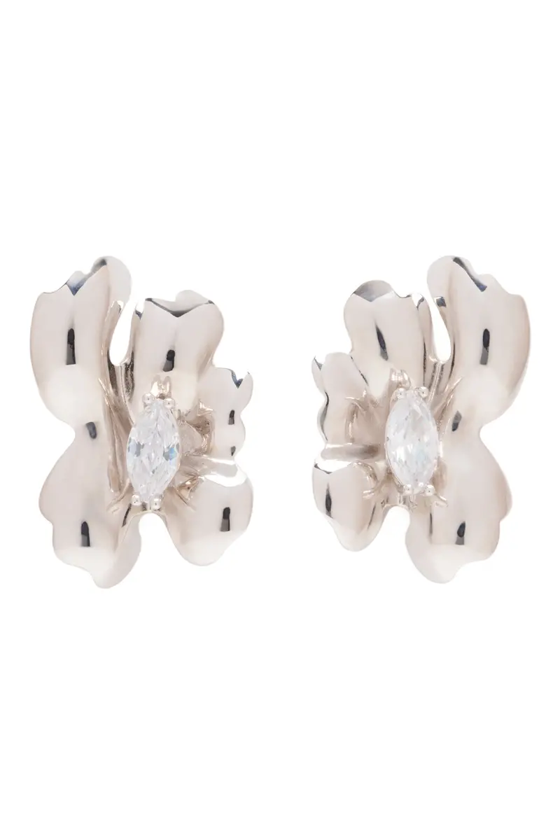Crystal Clear Molten Flower Earring 1