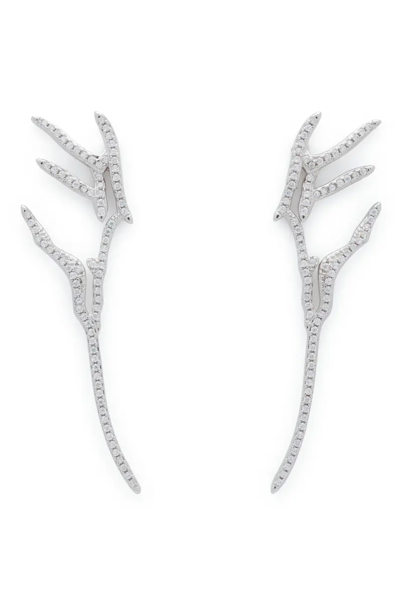 Crystal Clear Pave Wing Earrings 1
