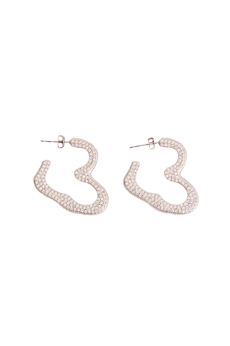 Crystal Clear Rhinestone Heart Earrings 1