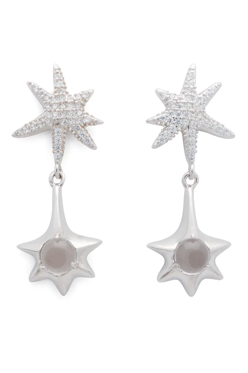 Crystal Clear Star Drop Earring 1