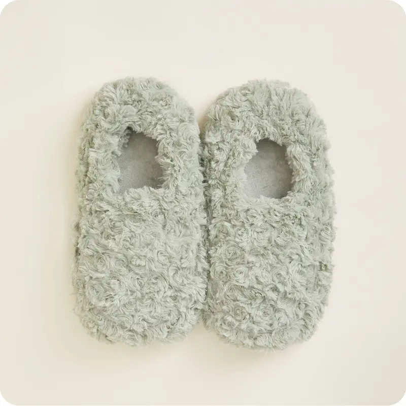 Curly Sage Green Slippers Warmies® 1