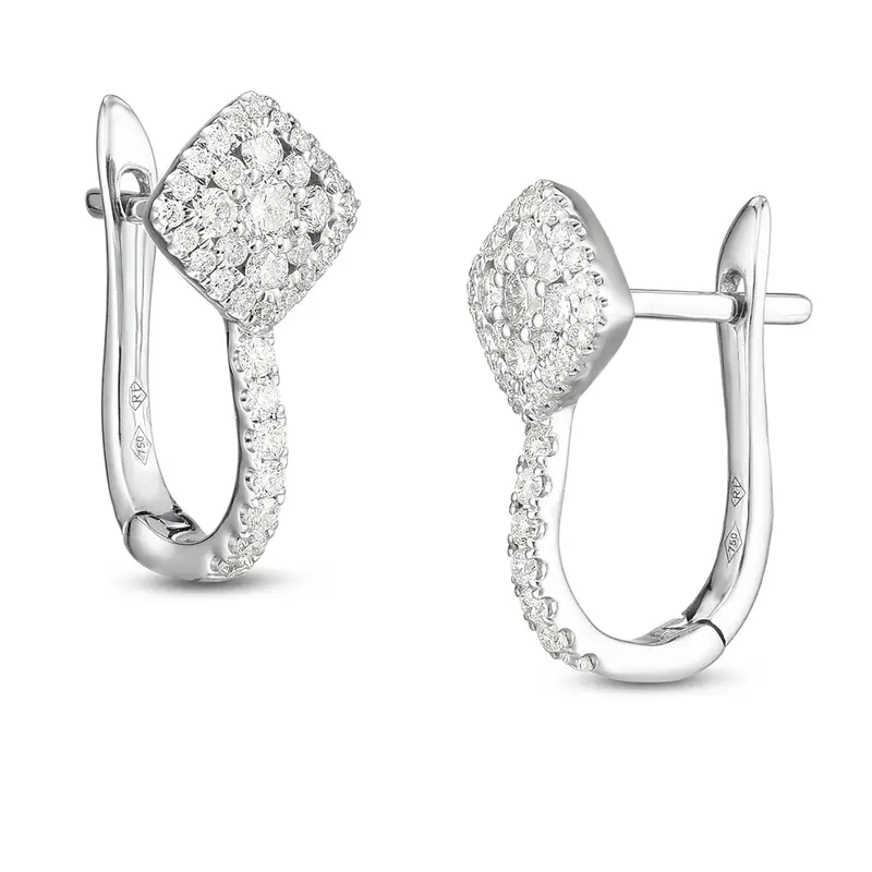 Cushion Crest Diamond Hoops 1