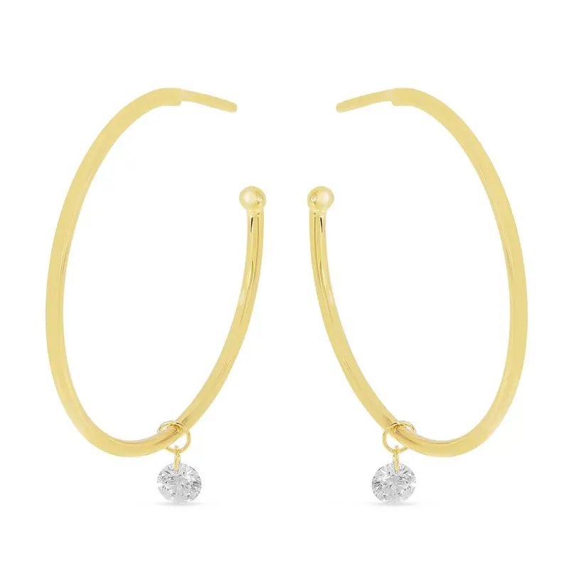 Dashing Diamond Drift Drop Hoop Earrings 1
