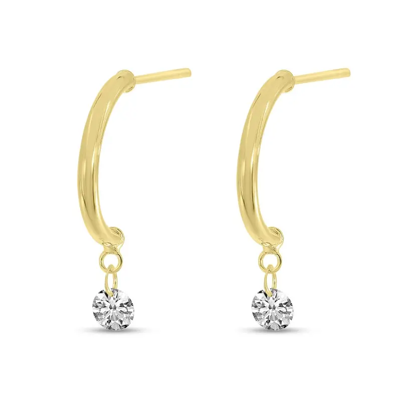 Dashing Diamond Dropfire Half Huggie Earrings 1