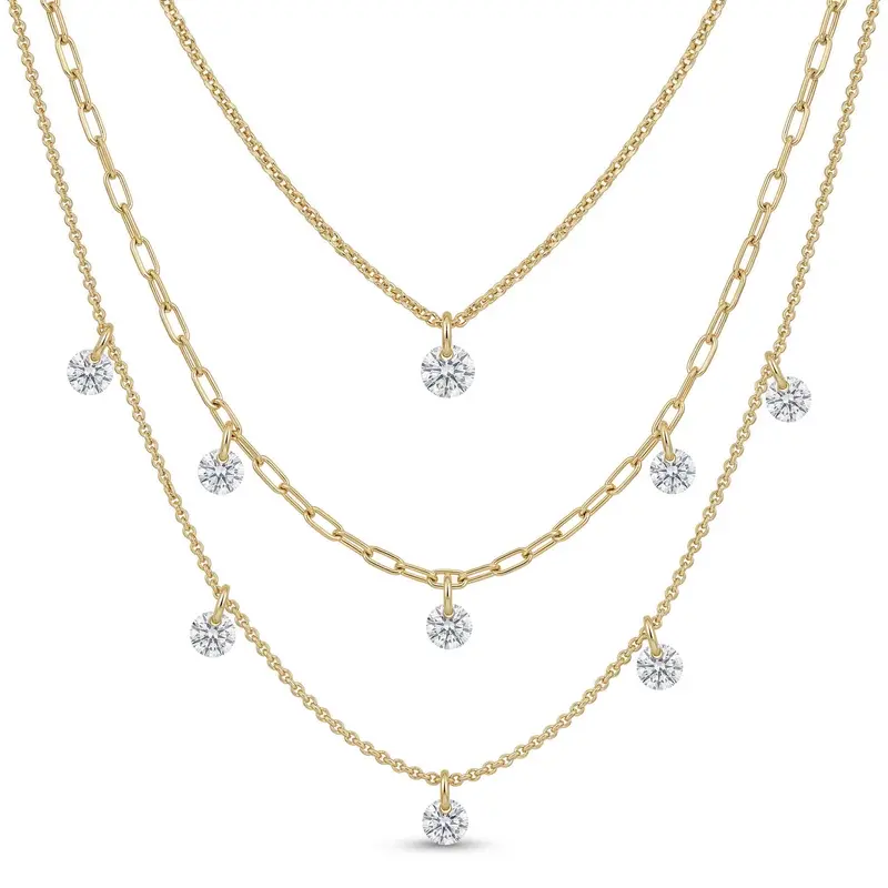 Dashing Diamond Layered Trio Necklace 1