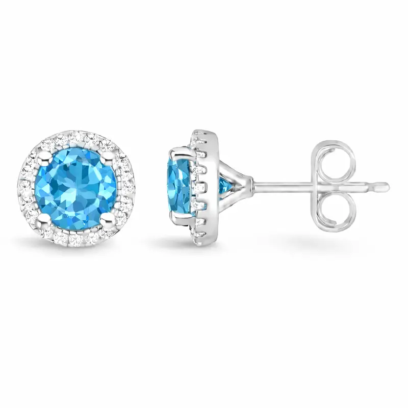 December Sky Blue Topaz Earrings 1
